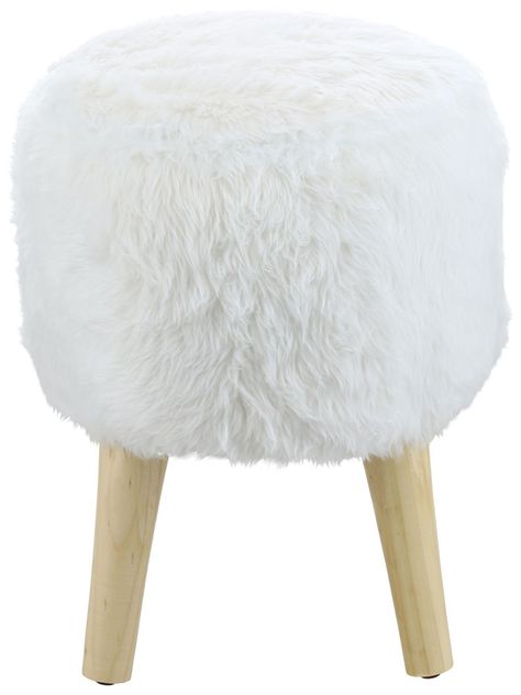Pouf Bird Blanco Piel Sintética 35x35x45 cm Máxima Design-0