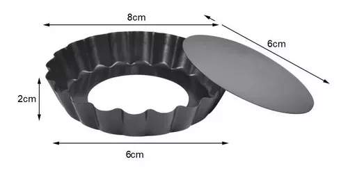 Pack X24 Moldes Tartaleta Desmontable Tarta Individual 8cm-2