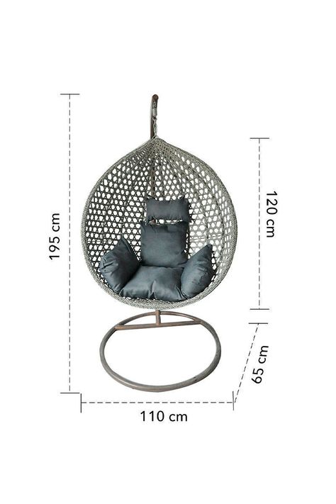 Silla Colgante de Ratán malla Novahus gris-2