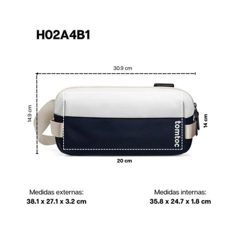 Tomtoc Bolso Sling Minimalista Urban para NS/Ipad 8" - Azul-1