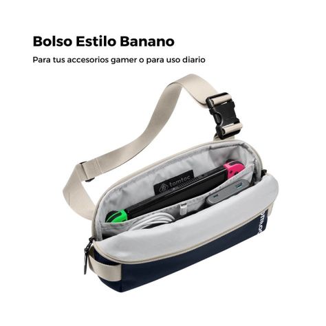 Tomtoc Bolso Sling Minimalista Urban para NS/Ipad 8" - Azul-2