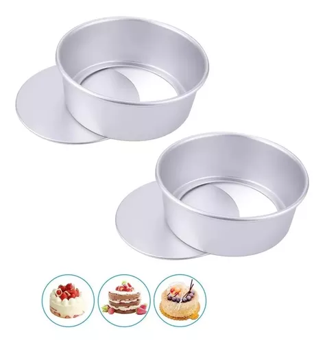 X2Molde Torta Molde Queque Molde Aluminio Moldes Torta20cmx8cm-0