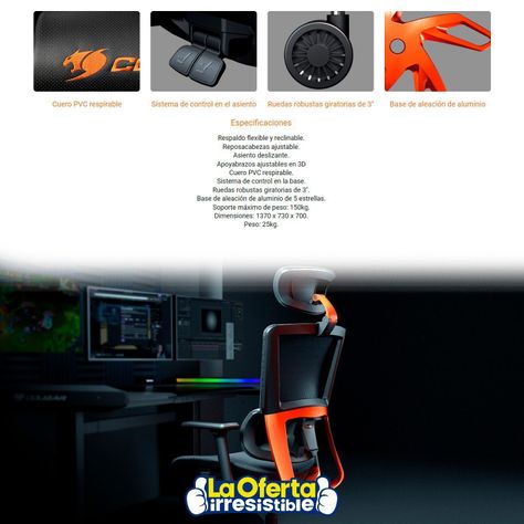 Silla Gamer Cougar Argo Dynamic Ergonómica Reclinable-9
