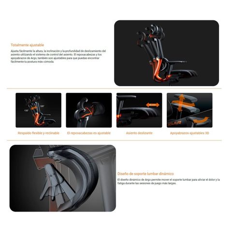 Silla Gamer Cougar Argo Dynamic Ergonómica Reclinable-8