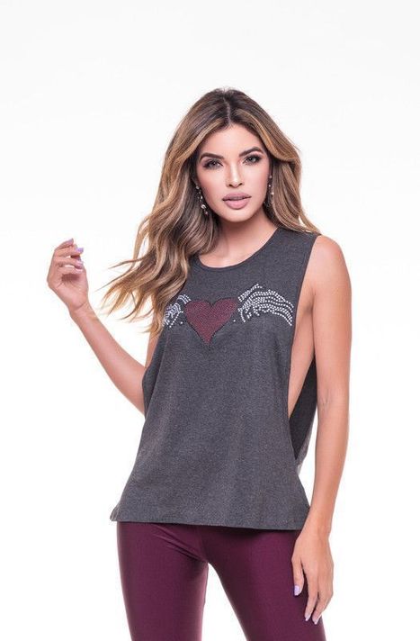 POLERA SML PEDRERIA HEART GRAY RC-2-3