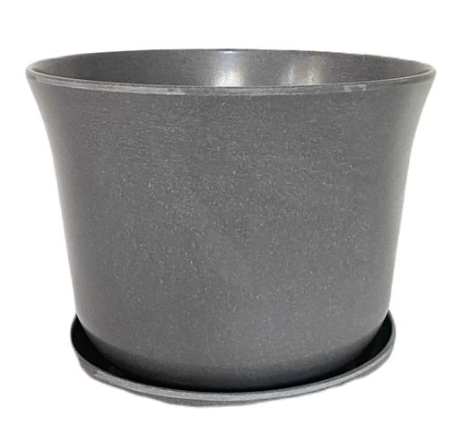 MACETA BIODEGRADABLE CURVO GRIS C/PLATO 16,5X13-0