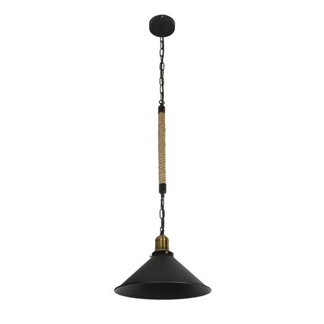 Lámpara Colgante Rústica Con Soquete Dorado Vintage E-27-0
