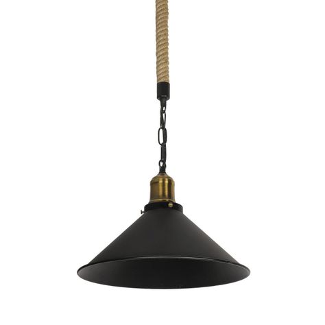 Lámpara Colgante Rústica Con Soquete Dorado Vintage E-27-1