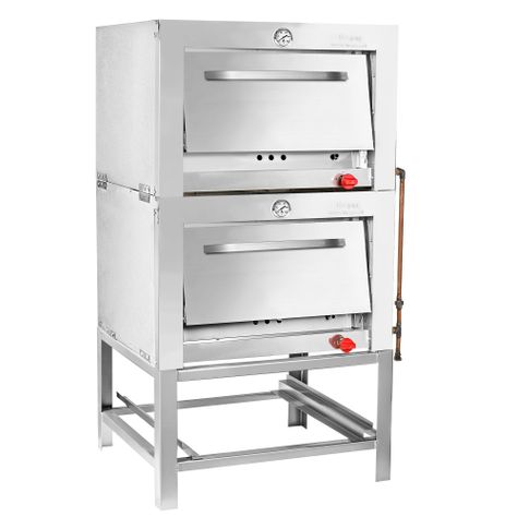 Horno Ticgas 2 Cámara Inox. Industrial. 65x65 gas Natural-1