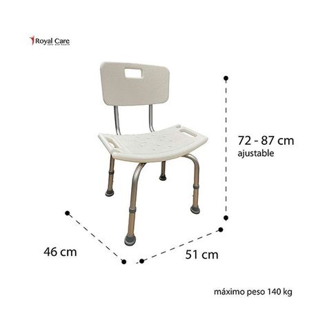 Silla de ducha para baño con respaldo - Royal Care-1