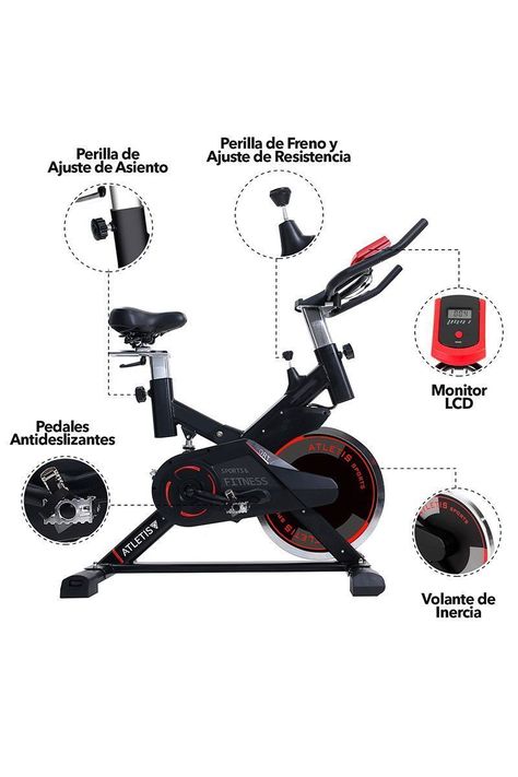 Bicicleta Spinning Atletis 702 Volante Inercia 11 Kg Negro-3