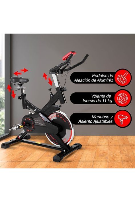 Bicicleta Spinning Atletis 702 Volante Inercia 11 Kg Negro-4