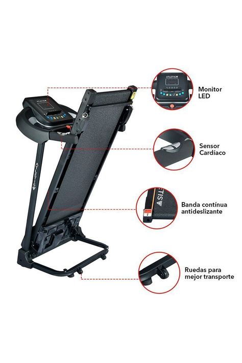 Trotadora Atletis Home A8050 MP3 USB Negro-3