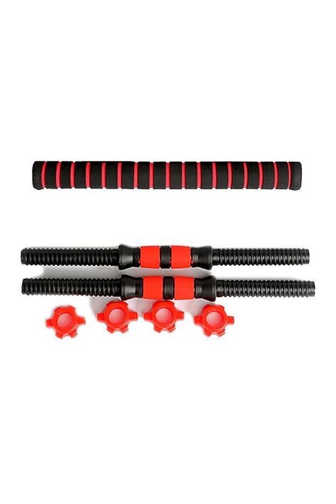 Set de Mancuernas y Barra 20 Kg 2 en 1 Negro-5