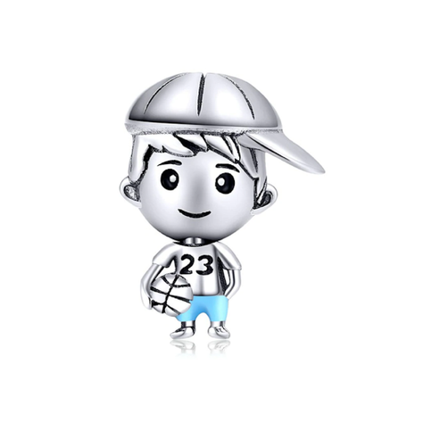 Charm Niño Basquetbolista en Plata Fina 925 SILVER HEART-0
