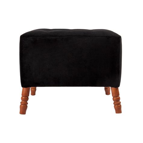 Pouf  Alejandro Diseño Negro Felpa 54x54x44 cm Máxima Design-0