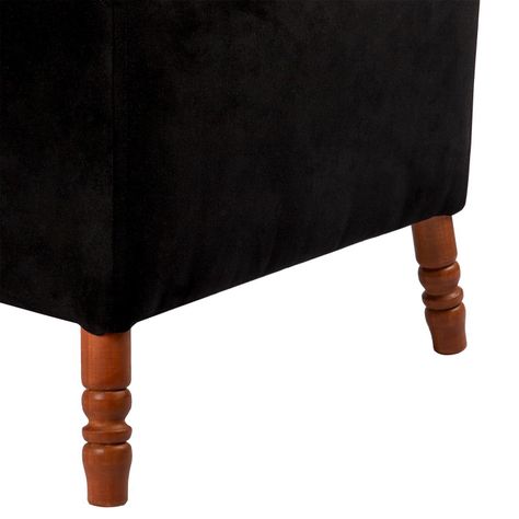 Pouf  Alejandro Diseño Negro Felpa 54x54x44 cm Máxima Design-4