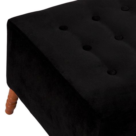 Pouf  Alejandro Diseño Negro Felpa 54x54x44 cm Máxima Design-2