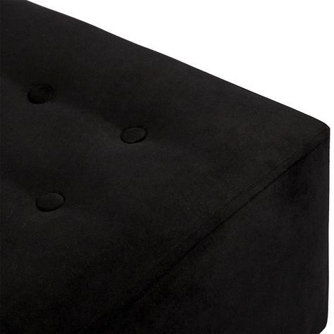 Pouf  Alejandro Diseño Negro Felpa 54x54x44 cm Máxima Design-5