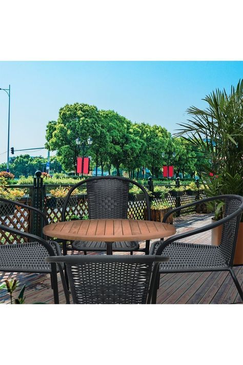 Pack 4 Sillas de Terraza y Acero Negro-5
