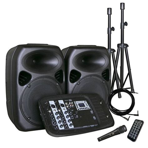Combo Audio 2 X 10 200W Atriles Micrófono-0