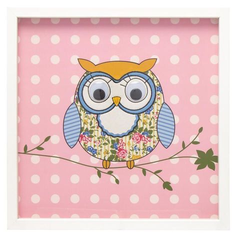 Cuadro 45x45 relieve serie Lechuza Blanco-0
