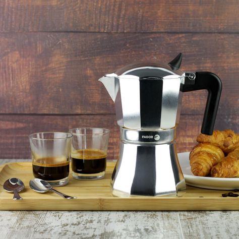 Cafetera italiana espresso acero inoxidable 9 Tazas Cupy Fagor-7