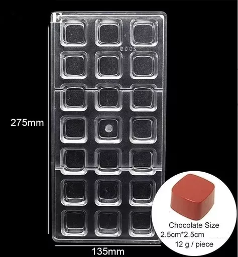 Moldes Chocolate Moldes De Chocolate Policarbonato Cuadrado-2