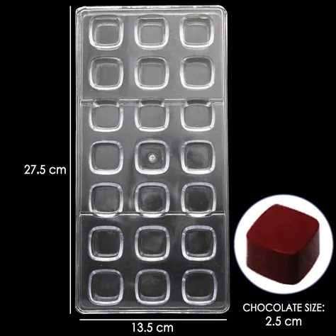 Moldes Chocolate Moldes De Chocolate Policarbonato Cuadrado-3