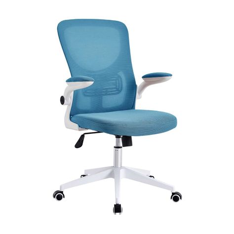 Silla de Oficina con Reposa Brazos Azul-0