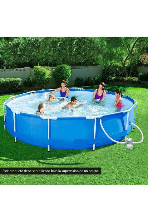 Piscina con Filtro 6125 L 76x360 cm Celeste-1