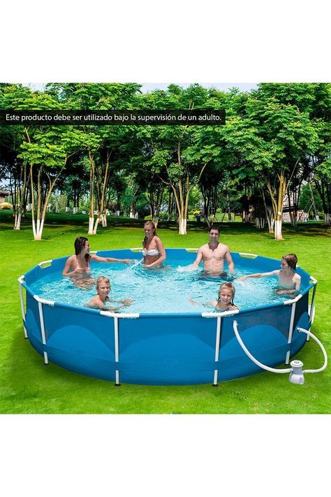 Piscina con Filtro 6125 L 76x360 cm Celeste-5
