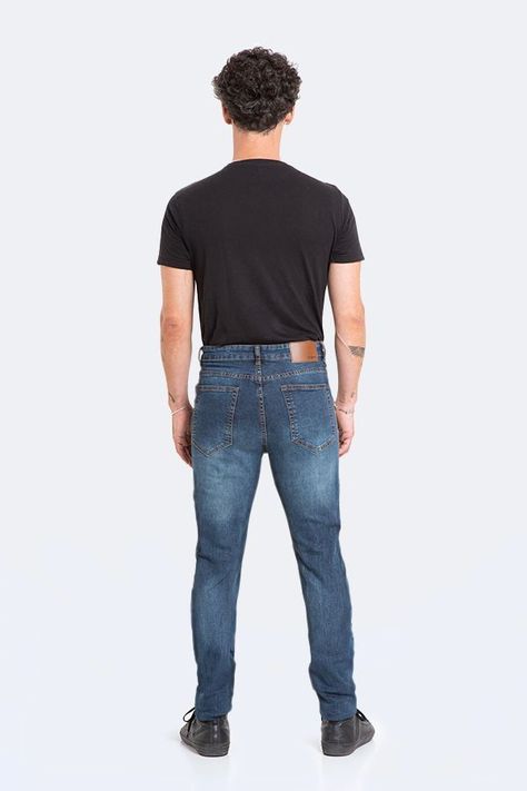 Jeans Hombre Slim Azul Focalizado Suave-5