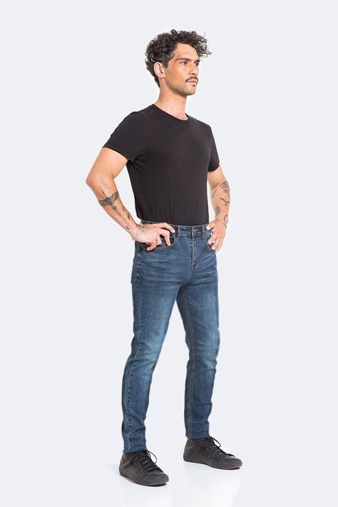 Jeans Hombre Slim Azul Focalizado Suave-4