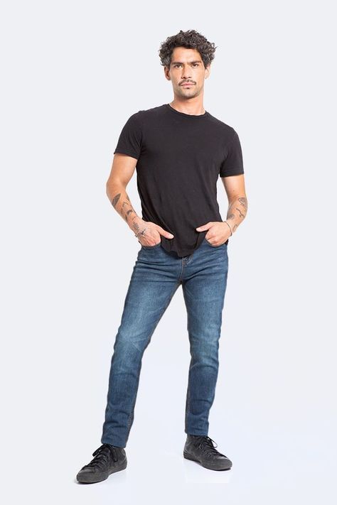 Jeans Hombre Slim Azul Focalizado Suave-3