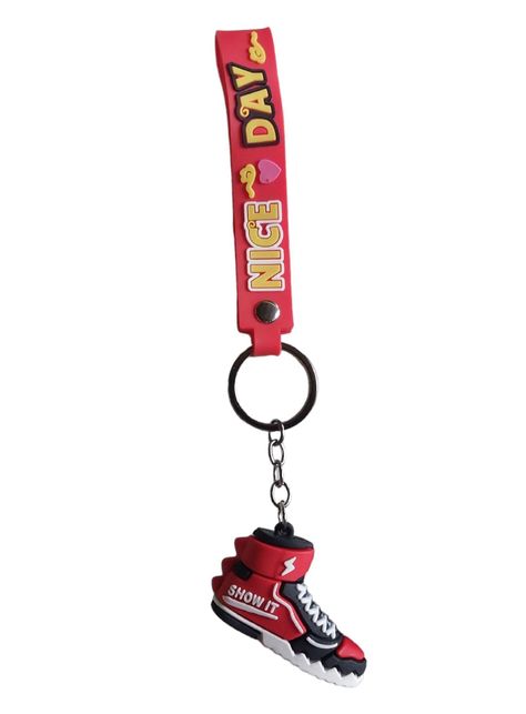 LLAVERO SILICONA DISEÑO ZAPATILLA ROJA -0