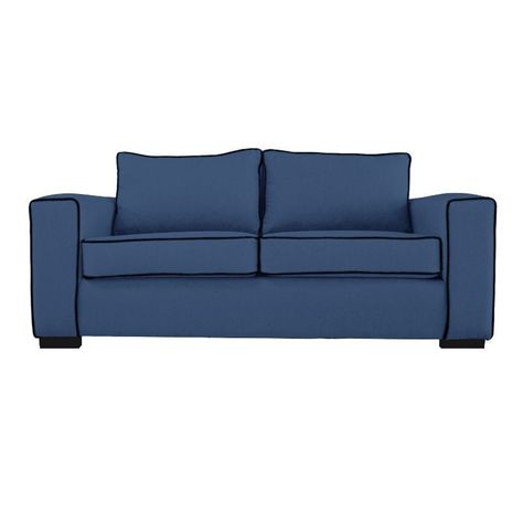 Sofá Gabro Chenille Tipo Lino Azul 3 Cuerpos-0