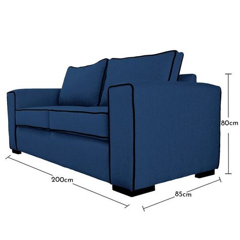 Sofá Gabro Chenille Tipo Lino Azul 3 Cuerpos-4