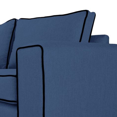 Sofá Gabro Chenille Tipo Lino Azul 3 Cuerpos-3