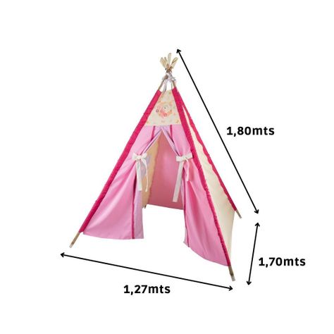 Carpa Tipi Unicornio Rosada Textil 120x170x180 cm Máxima Design-3