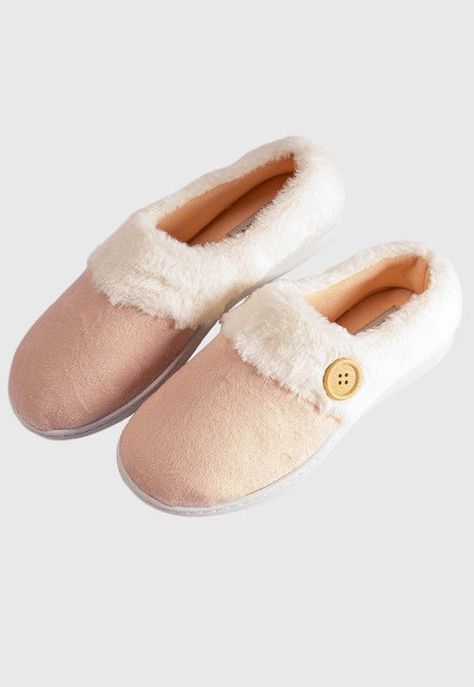 Pantuflas Zapatillas Descanso Boton Comfy Invierno Baziani-0