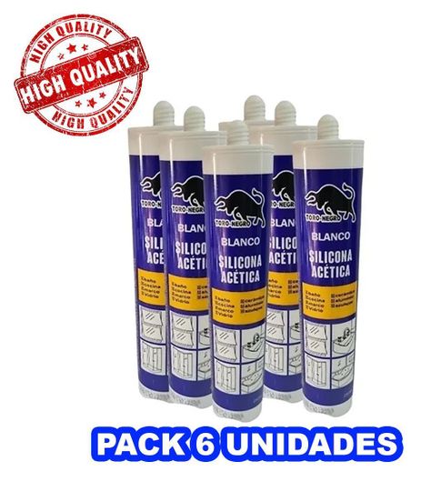 Pack 6 Silicona Blanca Baño Cocina Cerámica Vidrios 280ml-1
