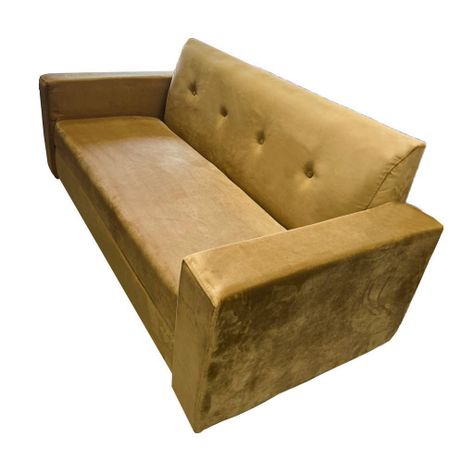 Sofa 3 Cuerpos Alonso Mostaza Felpa Pmetal-2