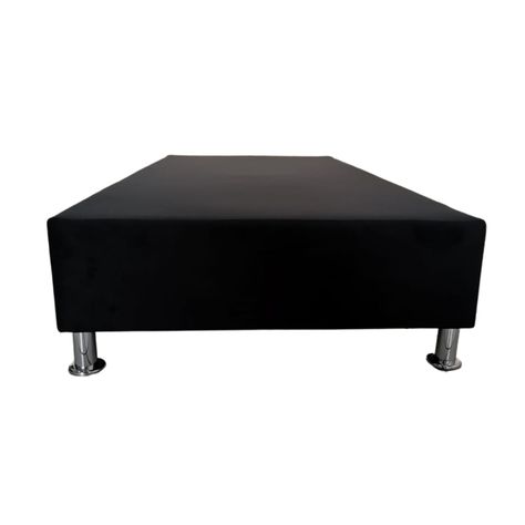 Base Americana 1.5 Plazas Negra Felpa Pmetalica-1