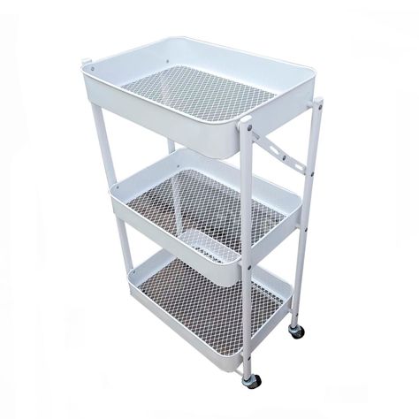 Carro Organizador Plegable con Ruedas  Blanco-1