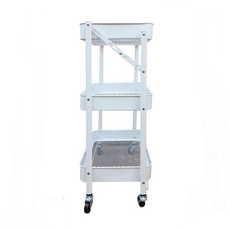 Carro Organizador Plegable con Ruedas  Blanco-2