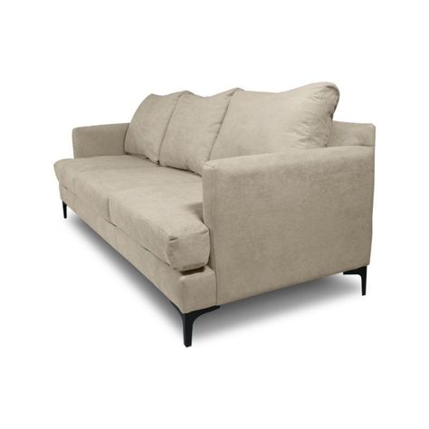 Sofá Aldara Chenille Tipo Lino Beige 3 Cuerpos-1