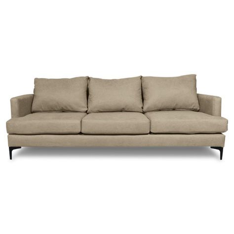 Sofá Aldara Chenille Tipo Lino Beige 3 Cuerpos-0