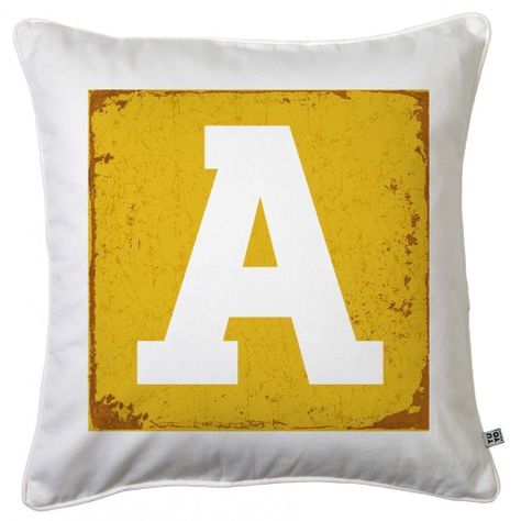 Cojín Letra A Amarillo 45x45-0