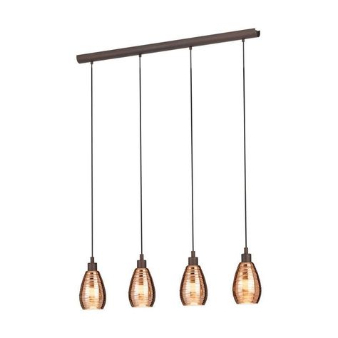 LAMPARA COLGANTE SIRACUSA ACERO CAFÉ E27 4X60W IP20 COD.39507-0